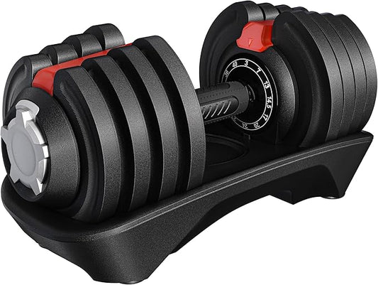 Yaheetech Adjustable Dumbbell Set 28/40/52.5/90LBS Adjustable Dumbbells Fast Adjust Dumbbell Weight Set with Anti-Slip Handle and Tray for Men/Women Home Gym Strength Training Equipment Single/Pair