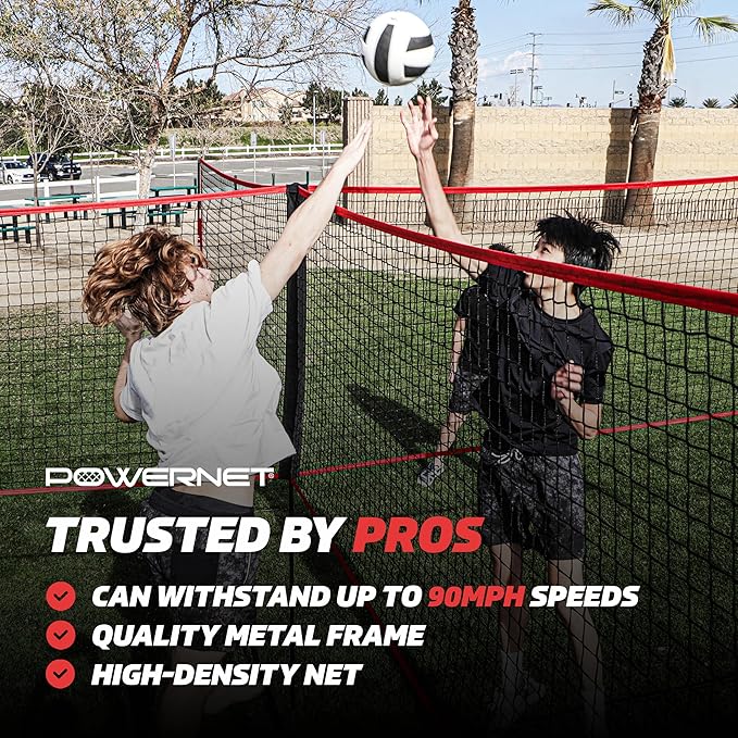 PowerNet Four Square Volleyball Net, Fun New Game, Play at The Park or Beach, 2 Versions