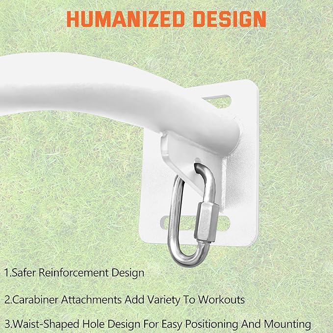 36" Heavy Duty Pull Up Bar Wall/Joist Mounted, 600 LB Capacity, Multi-Grip Bar for Garage & basement rafter Use - All-in-One Workout Station with Carabiners & Space-Saving Design