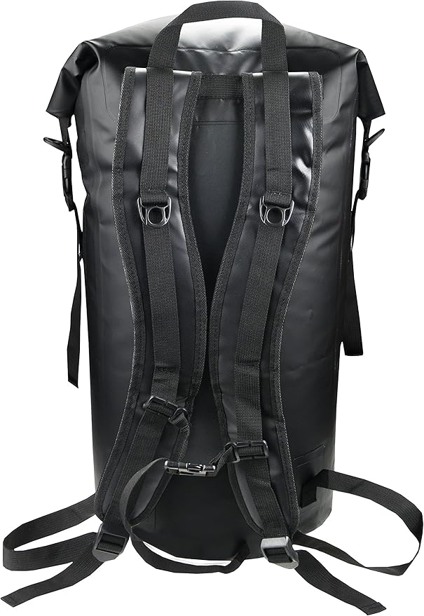 Freegrace Waterproof Dry Bags Set of 3 - Dry Bag with 2 Zip Lock Seals, Waist Pouch & Phone Case - Can Be Submerged Into Water for Swimming, Kayak, Rafting & Boating (Window, Black, 35L)