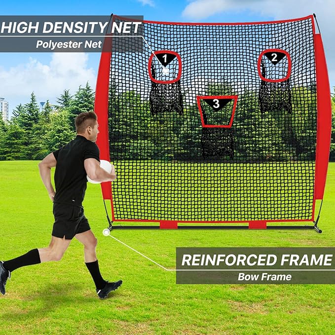 Football Nets for Throwing, Football Target Net Quarterback Throwing Net Football Target Practice Accuracy, Portable Football with 3 Throwing Targets