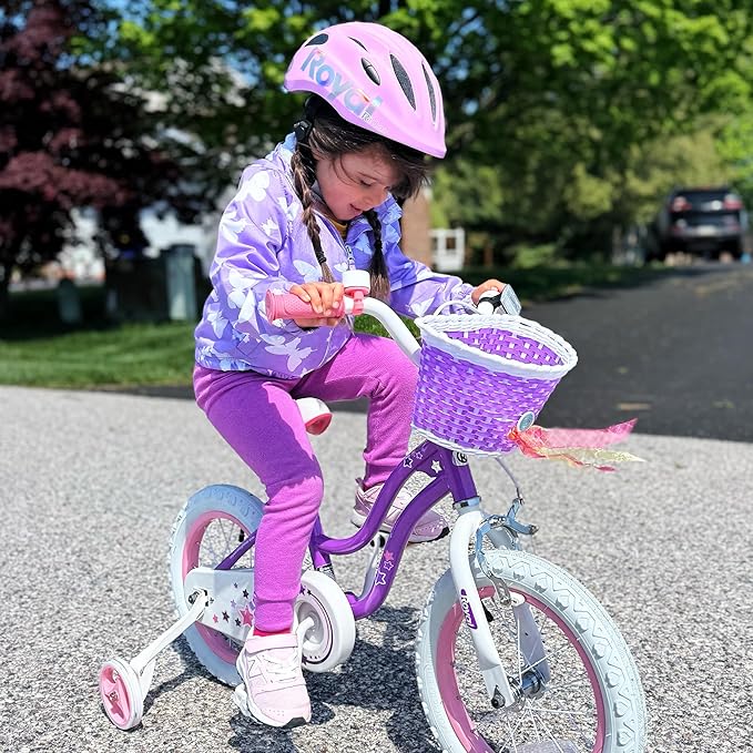 RoyalBaby Girls Bike EZ Bike Stargirl Training Free Balance to Pedal Easy Learning Bicycle, 12-20 Inch for Toddlers & Big Kids.