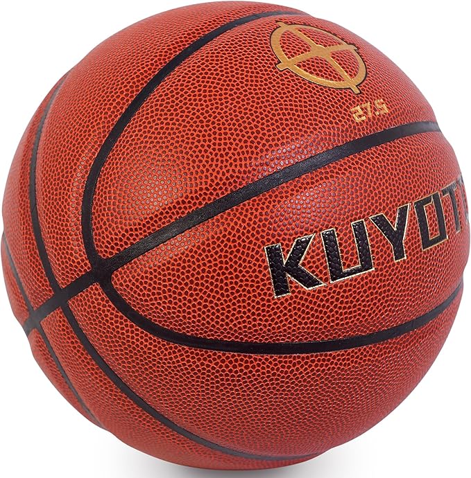 KUYOTQ Kids Toddler Youth Adult Size 3/4/5/6/7 Basketball 22/25.5/27.5/28.5/29.5" Thickened Rubber or Faux Leather Basketball for Boys Girls (Deflated)