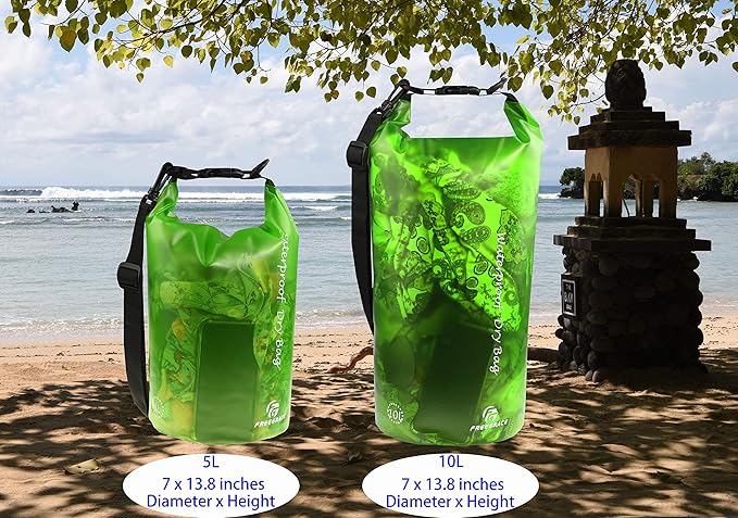 Freegrace Waterproof Dry Bag - Lightweight Dry Sack with Seals and Waterproof Case - Float on Water - Keeps Gear Dry for Kayaking, Beach, Rafting, Boating, Hiking, Camping and Fishing