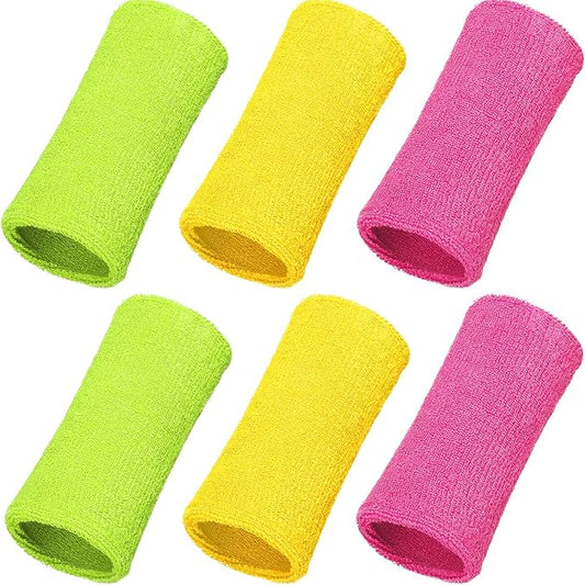 WILLBOND 6 Inch Wrist Sweat Bands for Men Women Tennis Elastic Athletic Long Sweatband Wrist Absorbent for Basketball Tennis Running Outdoor Activity