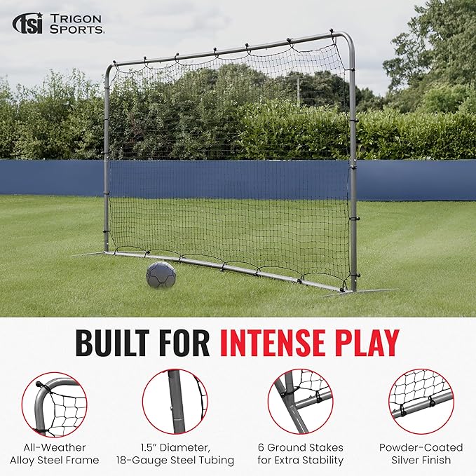 Trigon Sports Soccer Rebounder Net, 6’ x 9’ Bounce Back Net Soccer Goals for Backyard, Easy Setup, Kick Back Trainer for Passing, Ball Control & Volley Practice for Kids, Teens & Adults