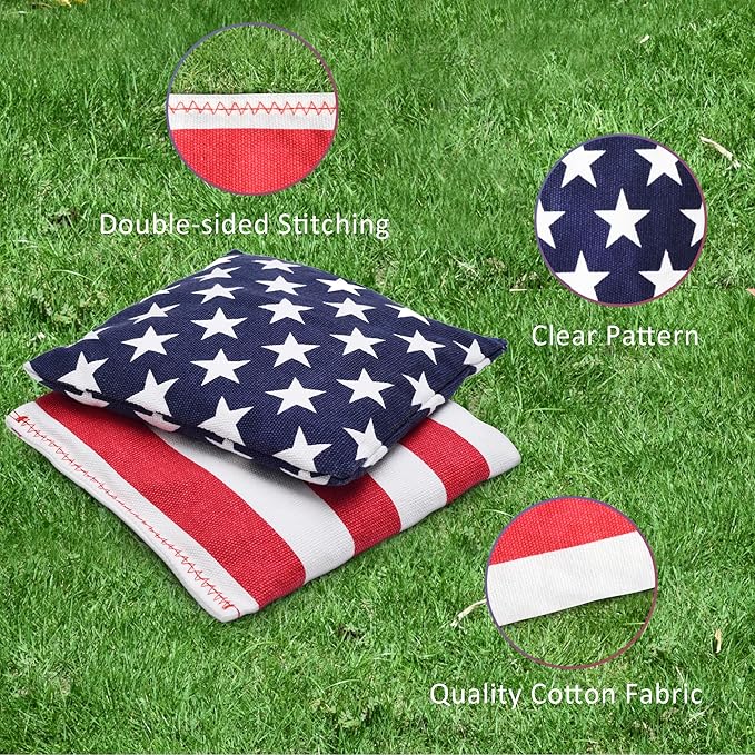 Cornhole Set, Regulation/Tailgate Size Cornhole Boards with 8 Bean Bags and Carrying Case, 4x2/3x2 Corn Hole Outdoor Game Toss Board for Adults Outside Activities