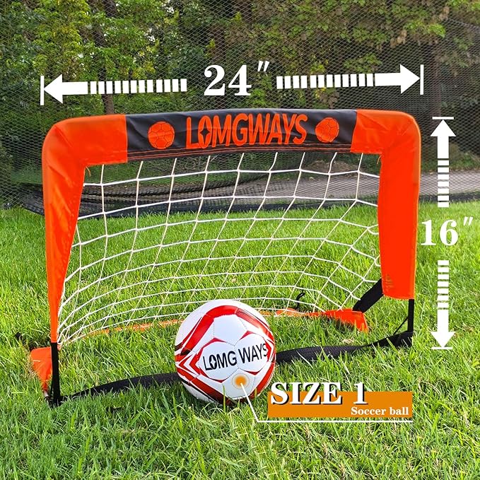 Soccer Goal – Foldable Frame Net for Kids + Youth – Indoor + Outdoor Soccer Goal with Carry Bag – Easy Setup – Multiple Sizes for Practice & Games