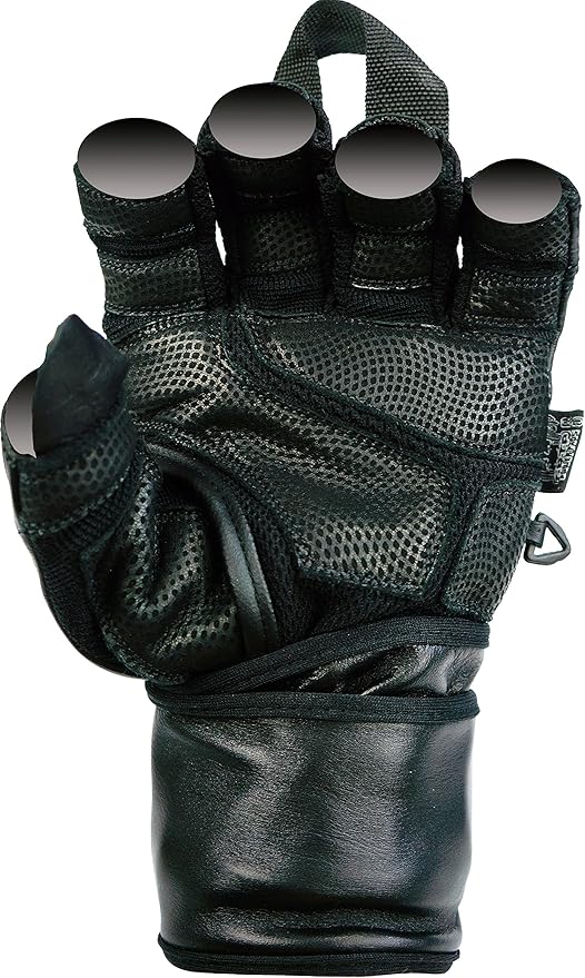 Epic Leather Gym Gloves with Built in 2" Wide Wrist Wraps Grip & Design for Weightlifting Power Lifting Bodybuilding & Strength Training Workout Exercises, Size : X-Large 8 5/8" - 9 1/2"