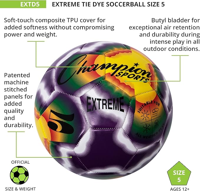 Champion Sports Tie Dye Soccer Ball