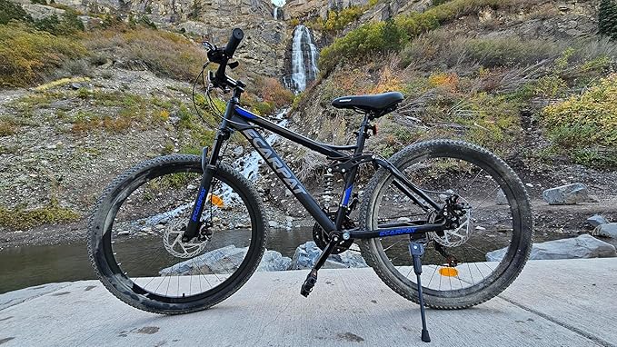 24/26/27.5 Inch Mountain Bike, Dual Full Suspension 21 Speed Womens Mens Mountain Bikes, Commuter Bike with Carbon Steel Frame and Dual Disc Brakes