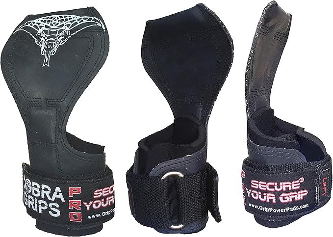 Cobra Grips PRO Weight Lifting Gloves Heavy Duty Straps Alternative Power Lifting Hooks for Deadlifts Adjustable Neoprene Padded Wrist Support Bodybuilding