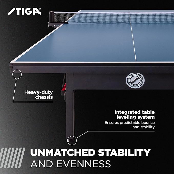 STIGA Advantage Series Ping Pong Tables - 13, 15, 19, and 25mm Tabletops - Quickplay 10 Minute Assembly - Playback Mode - Recreational to Tournament Level
