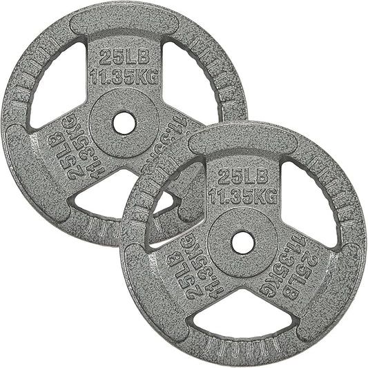 Cast Iron Gym Weight Plates | 1" and 2" Olympic Bumper Plates for Weightlifting, CrossFit, Deadlift, and Squat