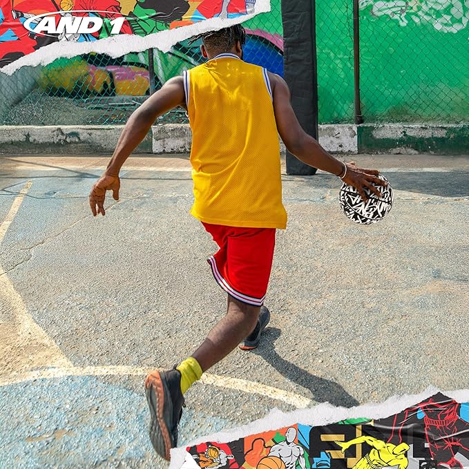 AND1 Fantom Graffiti Rubber Basketball - Streetball for Indoor and Outdoor Use, Deep Channel Construction and Durability