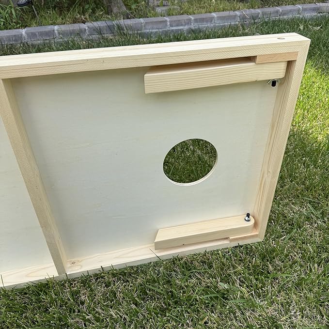 SXTL Solid Wood Premium Cornhole Set - Includes Set of 8 Corn Hole Toss Bags and Carrying Bags