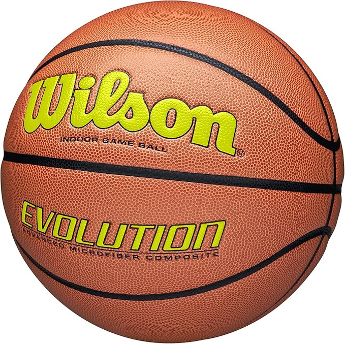 WILSON Evolution Indoor Game Basketballs - Size 5, Size 6 and Size 7