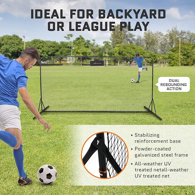 Soccer Rebounder Net 6x12 Feet Practice Soccer Training Equipment | Portable, Easy Assembly, Steel Frame | Perfect for Practicing Backyard Volley, Solo Training,Kickback, Passing, Pitchback