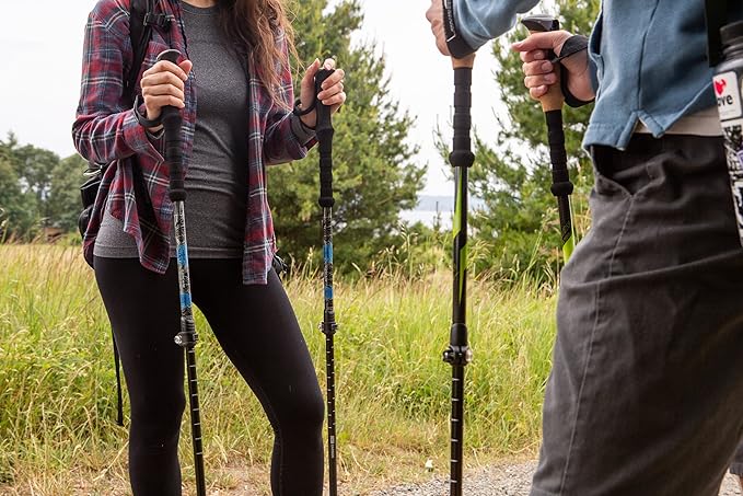 Cascade Mountain Tech Trekking Poles - Carbon Fiber Walking or Hiking Sticks with Quick Adjustable Locks