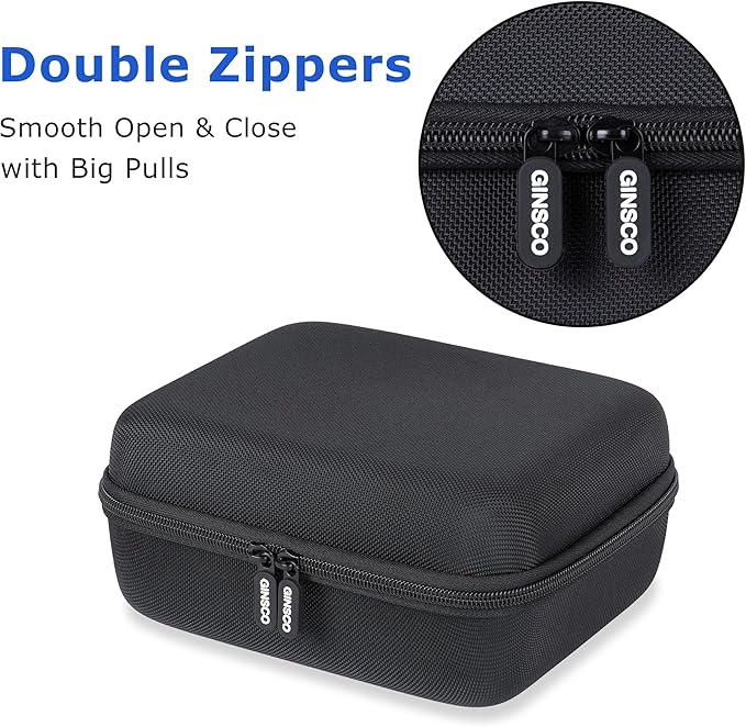 Ginsco Universal Hard Shell Case for Blood Pressure Monitor, Compatible with Omron Platinum/Gold, Portable Carrying Travel Case with Handle, Mesh Pocket for Cuff/Batteries/Charger (Black, L)