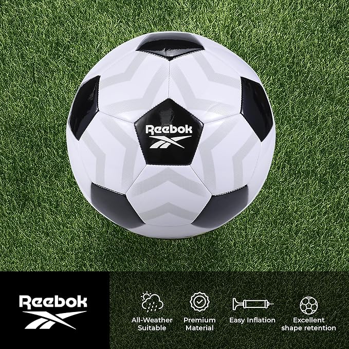 Reebok - Premium Soccer Ball, Advanced Build for Control & Durability, Size 5