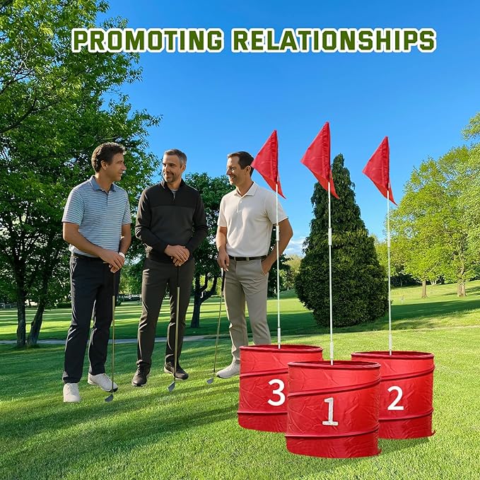 9 Holes-Outdoor Backyard Golf Game Set,Outdoor Yard Golf Chipping Game with 2 Clubs,Ball and Flag,Fun for All Crowd, Perfect for Beach,Park,Lawn and Camping