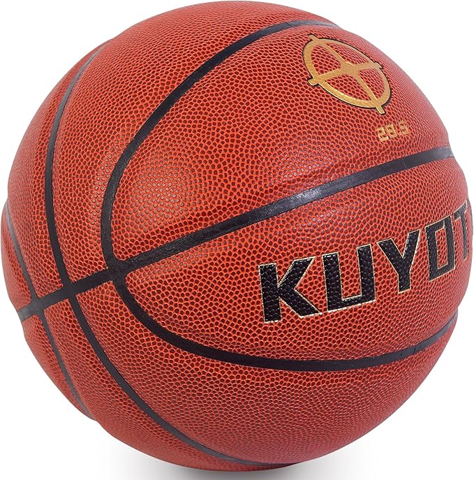 KUYOTQ Kids Toddler Youth Adult Size 3/4/5/6/7 Basketball 22/25.5/27.5/28.5/29.5" Thickened Rubber or Faux Leather Basketball for Boys Girls (Deflated)