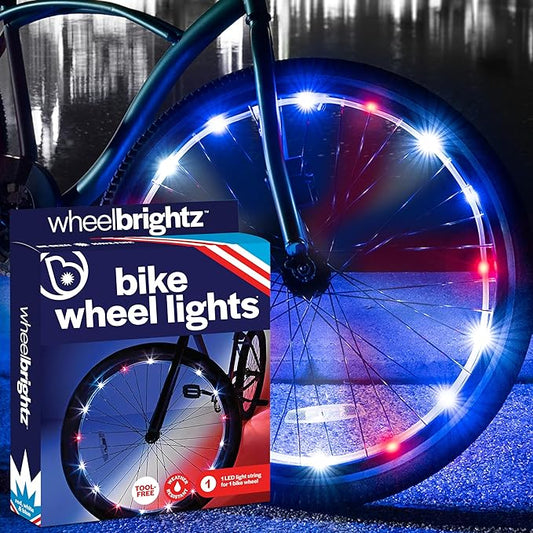 Brightz WheelBrightz LED Bike Wheel Lights - 2025 Edition with Superior Straps & LED-Weatherproof Shield! 14 Colors - Unmatched Durability, Visibility & 48+ Hours of Dazzling Illumination