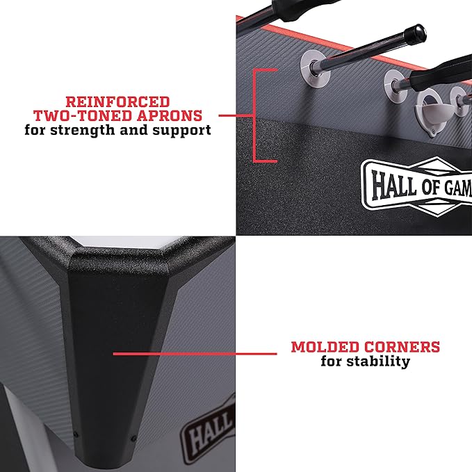 Hall of Games Foosball Tables Multiple Styles, Soccer with Durable & Stylish Designs with Tabletop Sports Soccer Balls, Perfect for Family Game Rooms
