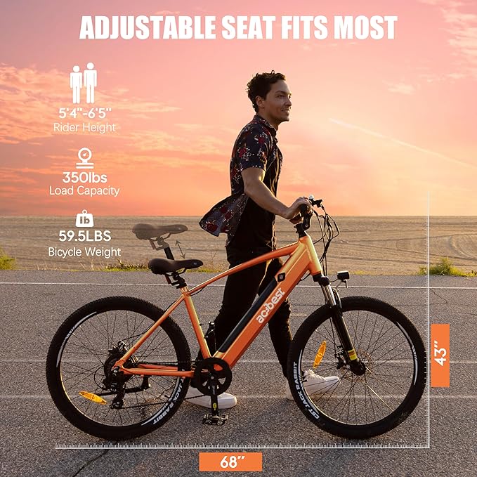 Core Electric Bike for Adults - Peak 1000W/1200W Brushless Motor Ebike, 468&500Wh Removable Built in Battery 26&27.5X2.1 Tire Step Over Bicycle with 7 Speed, Commute E Bikes
