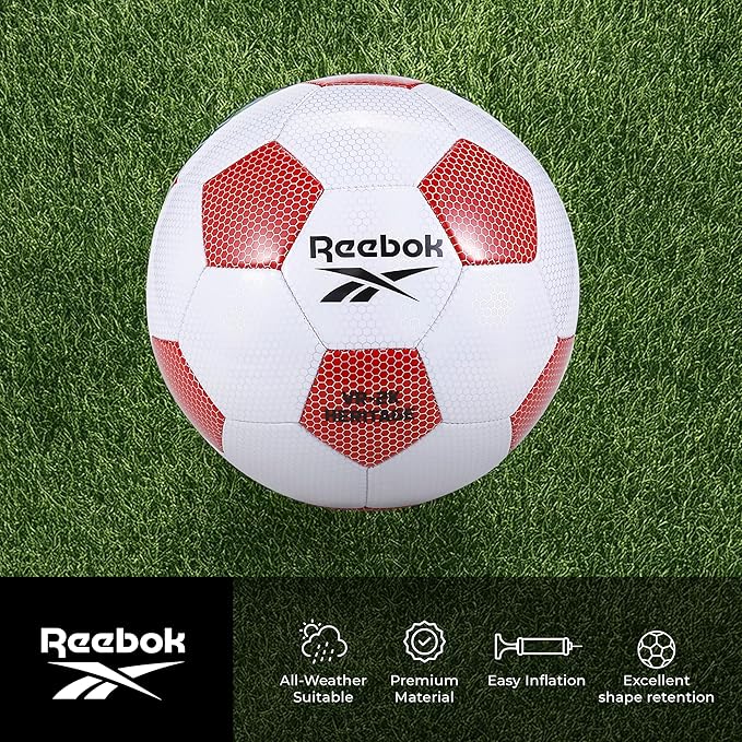 Reebok - Premium Soccer Ball, Advanced Build for Control & Durability, Size 5