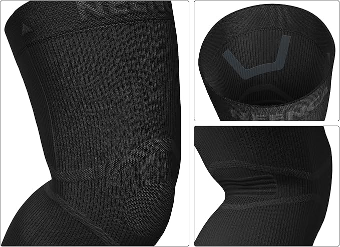 NEENCA Ultra-thin Knee Sleeve for Knee Pain, Lightest Knee Compression Sleeve with Graphene Ions Infused Fabric for Pain Relief, Swelling, Arthritis, Poor Circulation, Running, Sport- FSA/HSA Approved