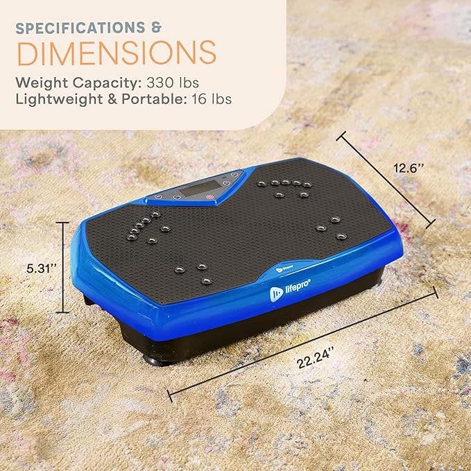 Lifepro Vibration Plate Exercise Machine with Magnetic Acupoints - Full Body Vibration Platform for Beginners and Recovery - Ideal Lymphatic Drainage Massager for Muscle Toning and Overall Fitness