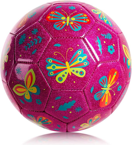 Kids Soccer Ball Size 2 Size 3 Size 4 Glitter Unicorn Dinosaur- For Toddlers Kids Age 1-3 3-8 8-12 - Sports & Outdoors Ball Inflatable with Pump - Gift for Girls Boys Children Youth School Birthday