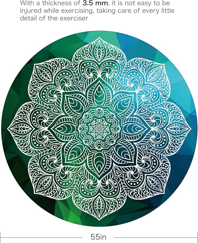 Pilates Mat Round Oversize Yoga Mat Suede Rubber Non-Slip Dia 140cm Exercise Mat Meditation Mat Workout Mat for Home Outdoor