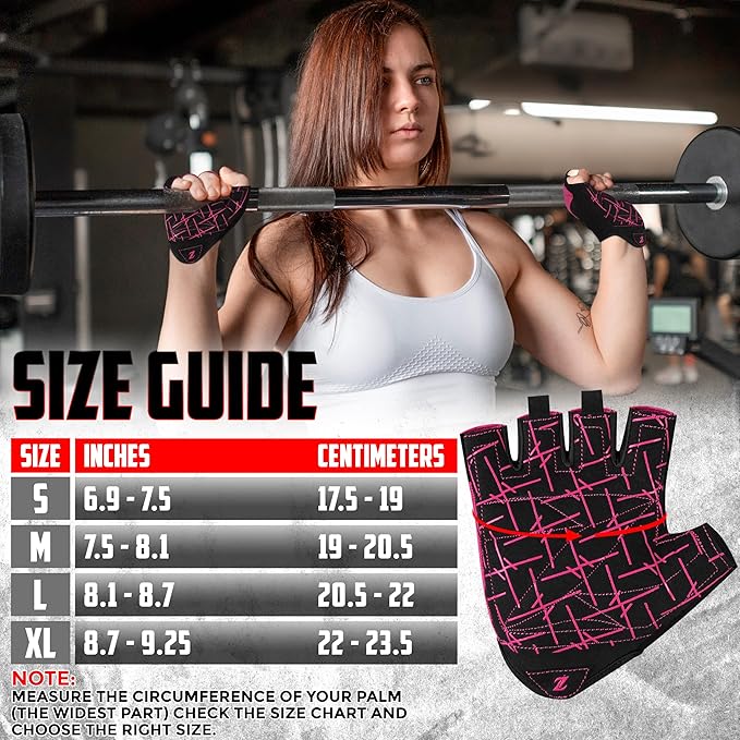 ZRIX Breathable Workout Gloves for Women, Weight Lifting Gloves for Gym, Cycling, Exercise, Fitness and Training, with Excellent Grip and Cushion Pads