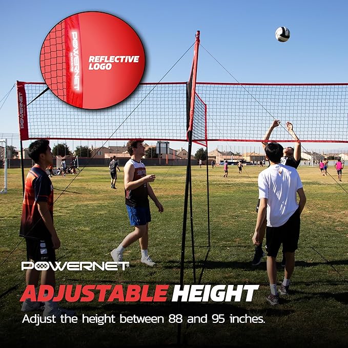 PowerNet Four Square Volleyball Net, Fun New Game, Play at The Park or Beach, 2 Versions