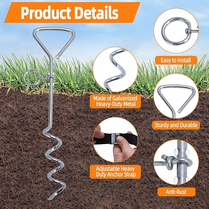 2 Set Basketball Goal Anchor, Basketball Hoop Anchor for Secure and Durable Court Setup, with Adjustable Straps for Basketball Mounting Trampoline Swing Tent