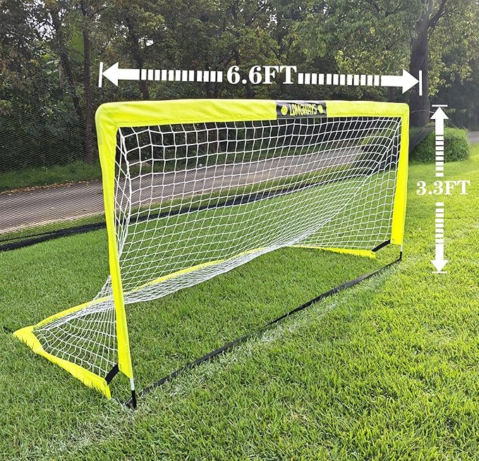 Soccer Goal – Foldable Frame Net for Kids + Youth – Indoor + Outdoor Soccer Goal with Carry Bag – Easy Setup – Multiple Sizes for Practice & Games
