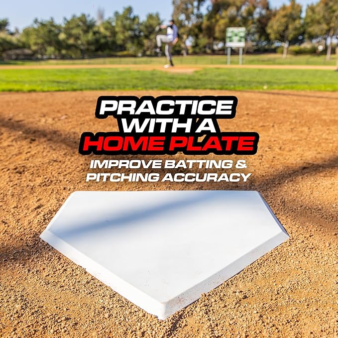 GoSports Baseball & Softball Home Plate - Heavy-Duty Rubber Throw Down Base with Waffle Bottom