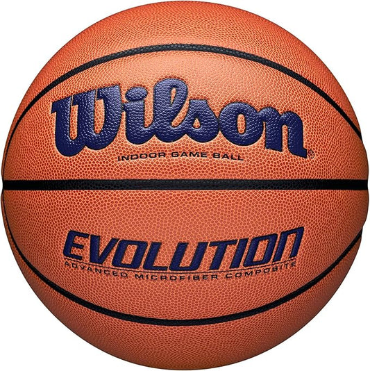WILSON Evolution Indoor Game Basketballs - Size 5, Size 6 and Size 7