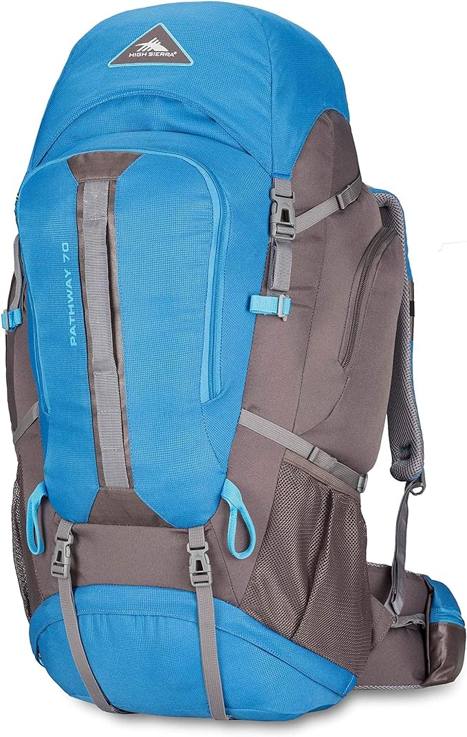 High Sierra Pathway Internal Frame Hiking Backpack, Mineral/Slate/Glacier, 70L