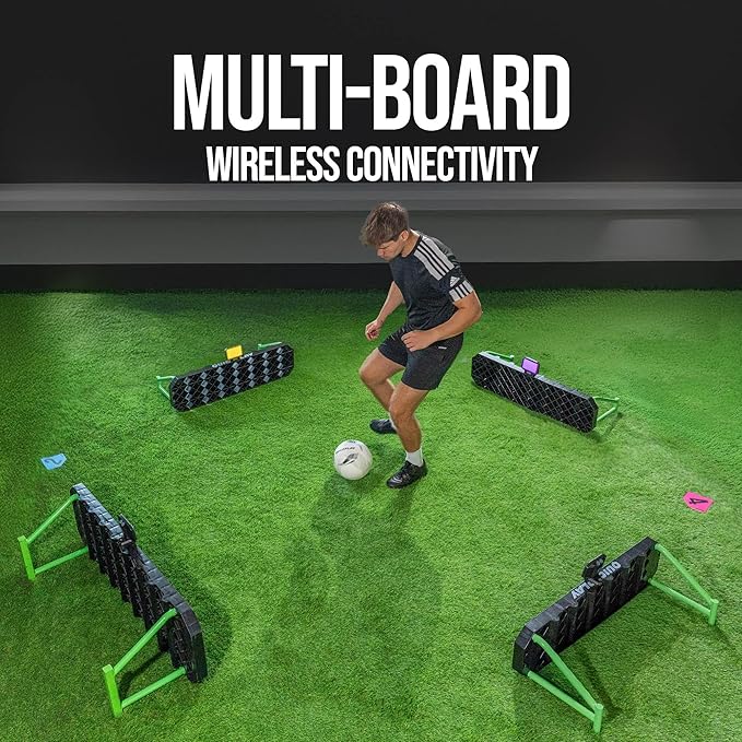 QUICKPLAY Replay Station Soccer Rebound Board - Portable Dual Surface Rebounder with Adjustable Angle - Soccer Training Equipment for Control, Passing Practice