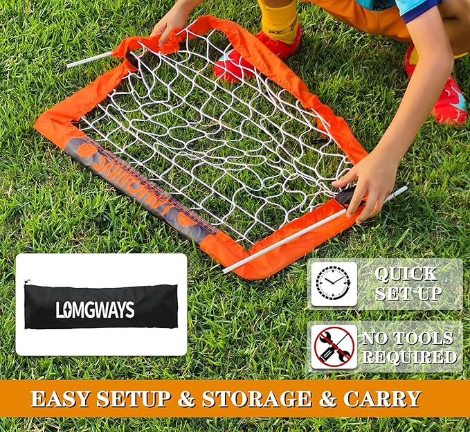 Soccer Goal – Foldable Frame Net for Kids + Youth – Indoor + Outdoor Soccer Goal with Carry Bag – Easy Setup – Multiple Sizes for Practice & Games