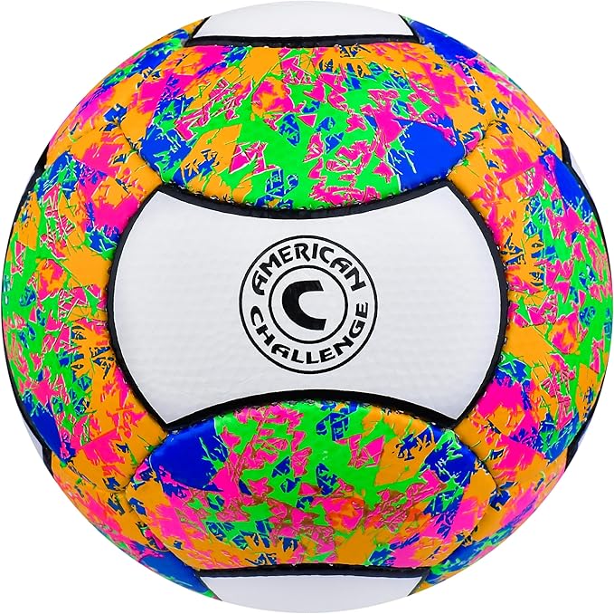 American Challenge Carnaval 18 Panel Soccer Ball – Size 3, 4, 5 – Soccer Ball Size 5 & 4 – Durable Soccer Balls for Training, Practice & Games – Official Size Options
