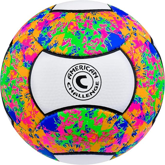 American Challenge Carnaval 18 Panel Soccer Ball – Size 3, 4, 5 – Soccer Ball Size 5 & 4 – Durable Soccer Balls for Training, Practice & Games – Official Size Options