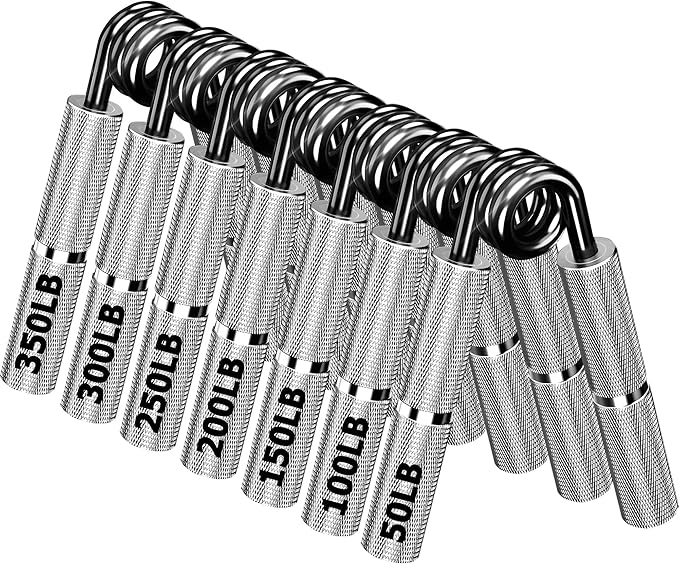 Black Metal Grip Strength Trainer,Hand Grips Kit (11Pack),No Slip Hand Extension Exerciser,Wrist Forearm Strengthener with Grip Tape for Strength Training,Exercise