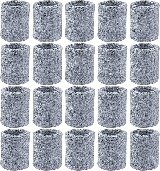 10 Pairs Sports Wristbands, Wrist Sweatbands for Men & Women, Stretchy & Sweat Absorbing Cotton Terry,Perfect for Basketball, Football, Tennis, Soccer, Running & Working Out