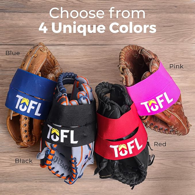 TOFL Baseball Glove Wrap | Premium Elastic Band for Perfect Glove Shape, Break-in & Maintenance | Shape Locker for Men’s & Women’s Softball, Adult & Youth Baseball Mitts, Fits Big & Small Sizes