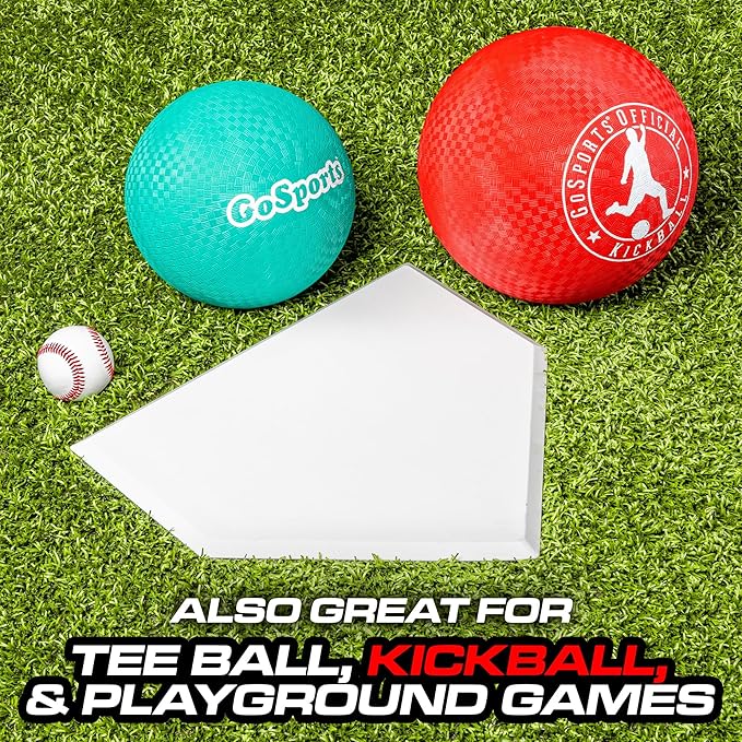 GoSports Baseball & Softball Home Plate - Heavy-Duty Rubber Throw Down Base with Waffle Bottom